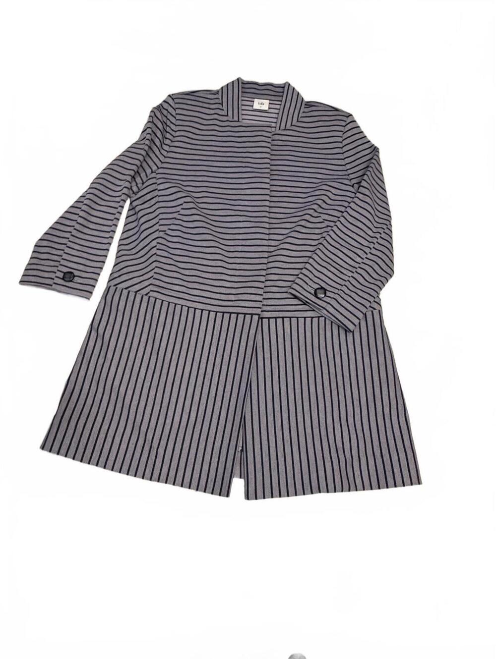 Cabi striped open front long cardigan size M
